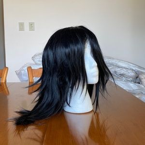 Black shoulder length wild wig Cosplay anime dancer Halloween